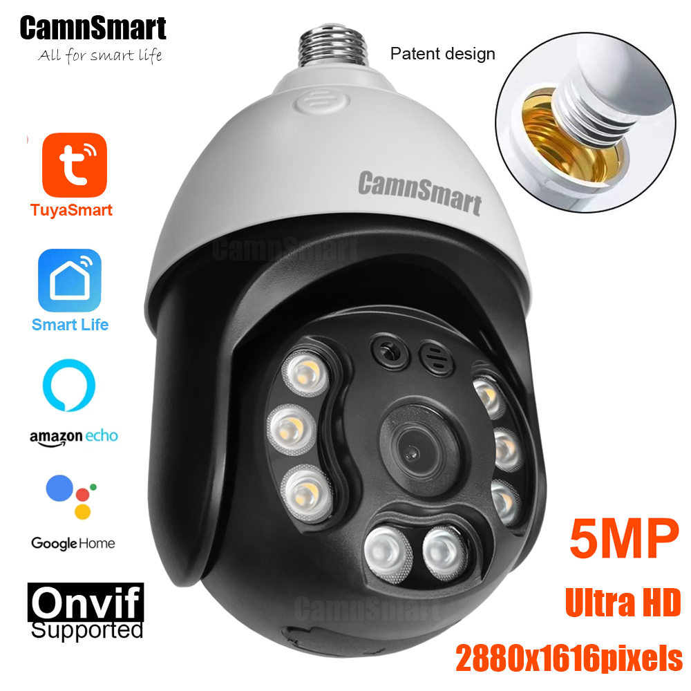 Home Security Kamera - Camnsmart Tuya 5MP Alexa Wifi Bulb