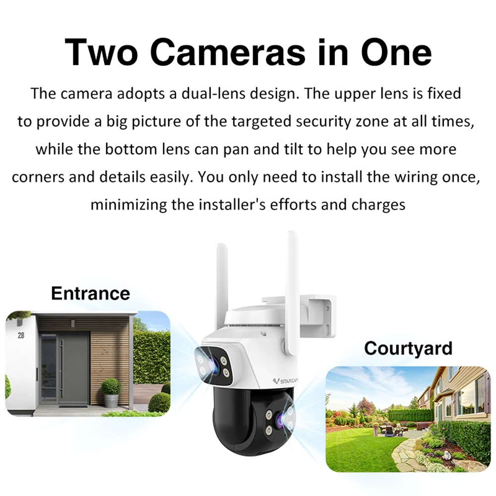 Vstarcam 5.0MP HD عدسة مزدوجة  - مراجعة Home Security Kamera وسعره