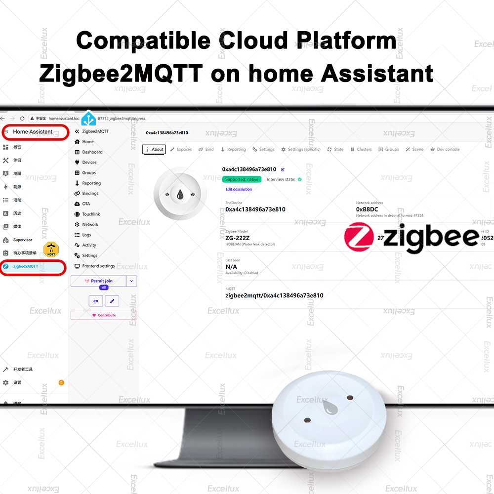 زيجبي كاشف المياه تسرب الاستشع - مراجعة Home Security Home Assistant وسعره