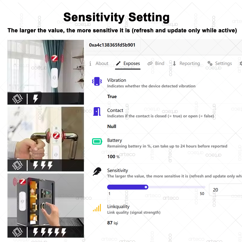 زيجبي مستشعر الاهتزاز الذكي في - مراجعة Home Security Home Assistant وسعره