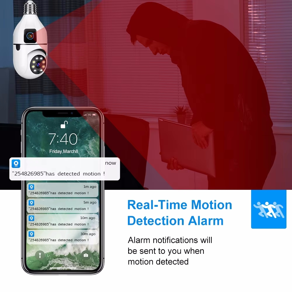 2MP E27 لمبة مراقبة عدسة مزدوج - مراجعة Home Security Kamera وسعره