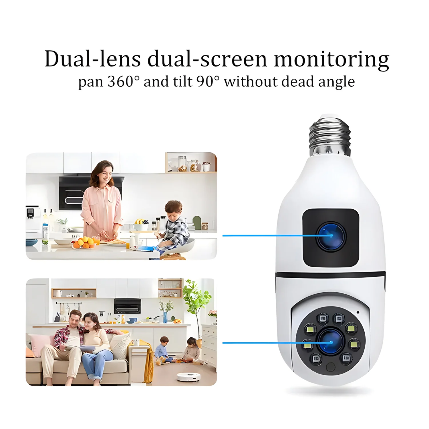 2MP E27 لمبة مراقبة عدسة مزدوج - مراجعة Home Security Kamera وسعره