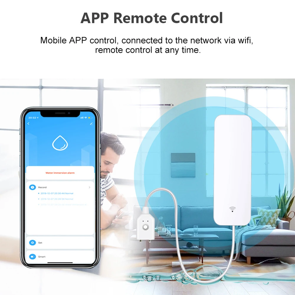 Tuya WiFi Zigbee مستشعر المياه - مراجعة Home Security Home Assistant وسعره