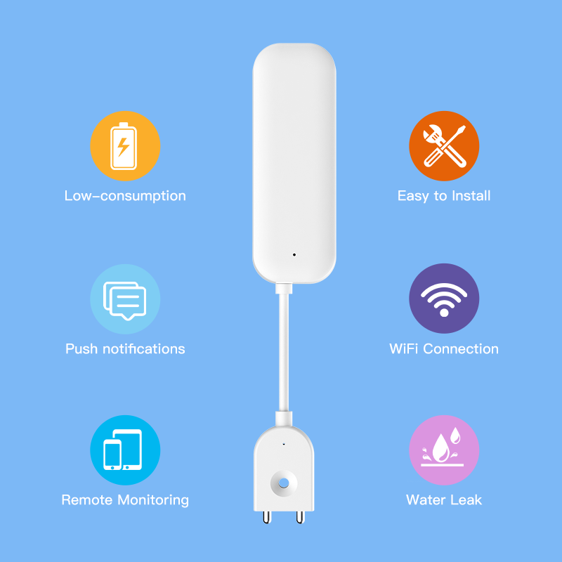 Tuya WiFi زيجبي استشعار المياه - مراجعة Home Security Home Assistant وسعره