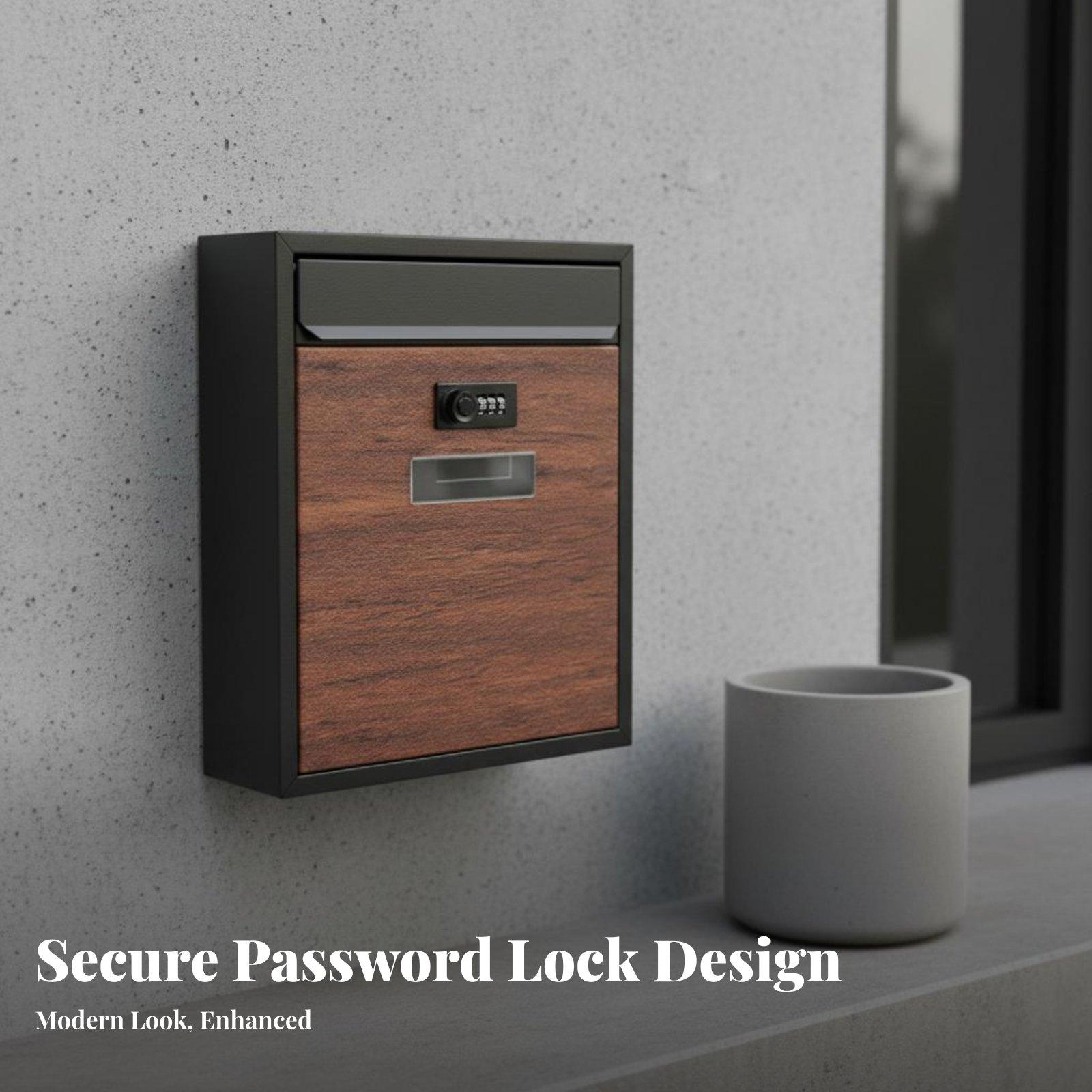 صندوق بريد معدني حديث مع قفل ر - مراجعة Home Security Letters وسعره
